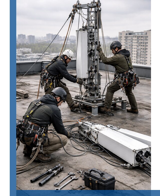 Демонтаж антенн на крыше зданий в Зеленодольске с гарантией