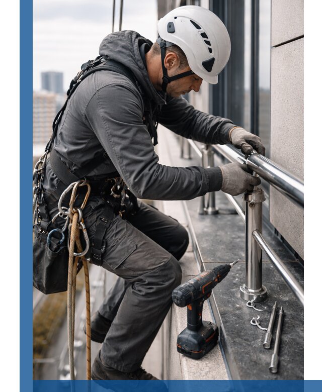 Монтаж ограждений на высоте в Зеленодольске для зданий и конструкций