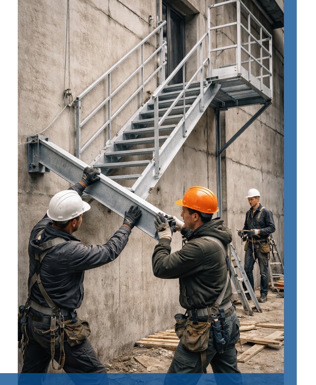 Монтаж металлических лестниц в Зеленодольске от 15525 р. | ВЫСОТНИК-Злн