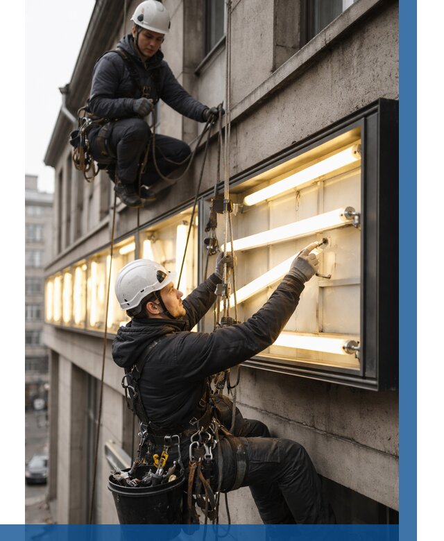 Замена ламп в вывеске в Зеленодольске под ключ от 3623 р. | ВЫСОТНИК-Злн