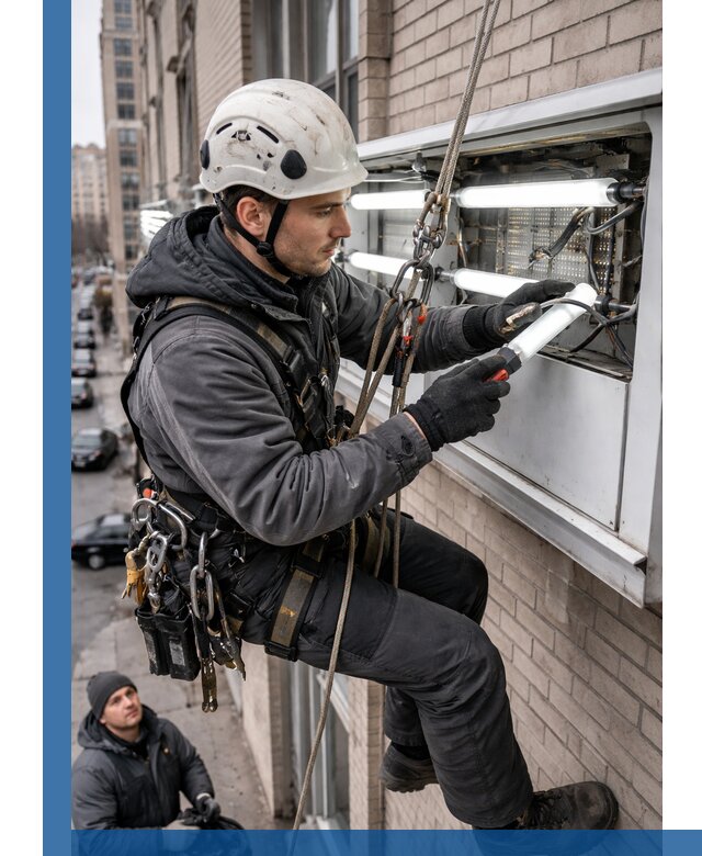 Профессиональная замена ламп в наружной вывеске в Зеленодольске
