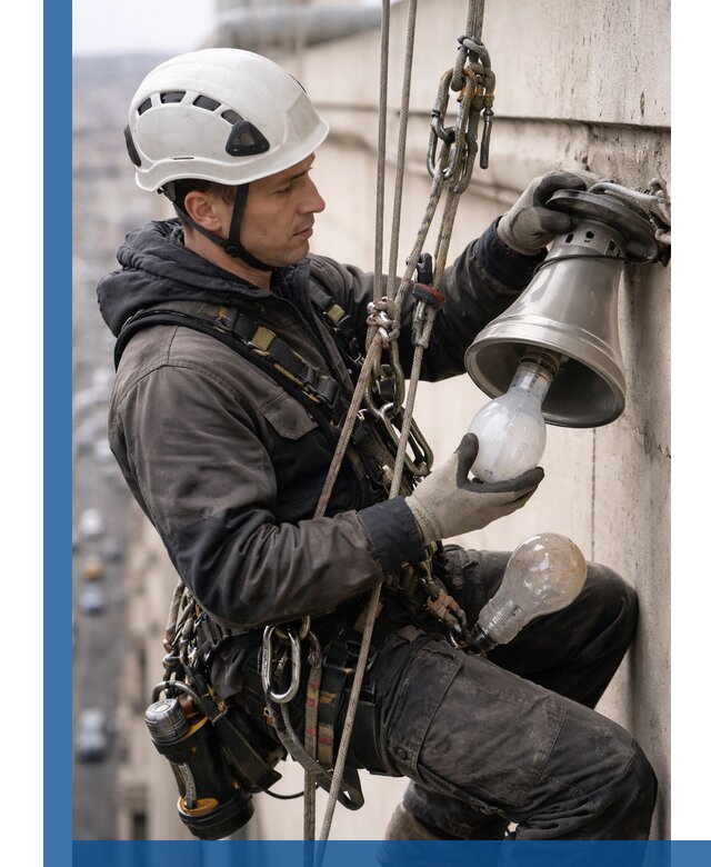 Замена ламп на высоте в Зеленодольске профессионально и быстро