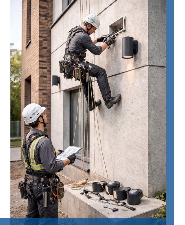 Монтаж фасадного освещения в Зеленодольске от 2588 р. | ВЫСОТНИК-Злн