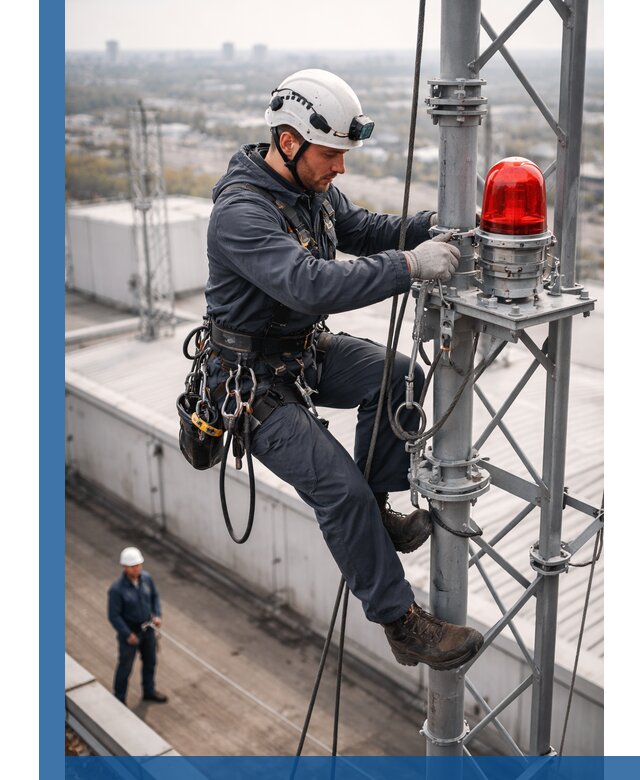 Монтаж заградительных огней и обслуживание объектов в Зеленодольске