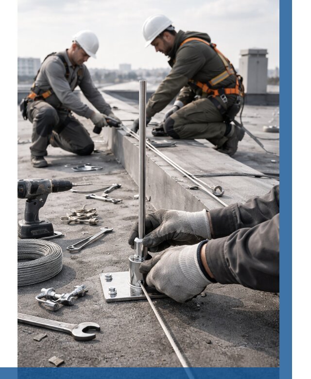 Монтаж молниезащиты на кровле в Зеленодольске цена от 25875 р. | ВЫСОТНИК-Злн