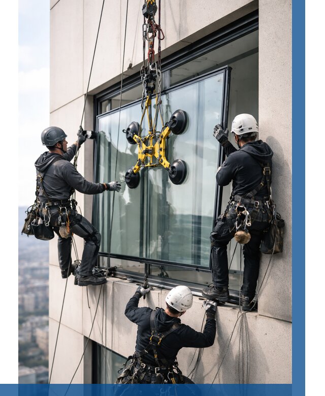 Монтаж стеклопакетов на высоте в Зеленодольске от 3312 р. | ВЫСОТНИК-Злн