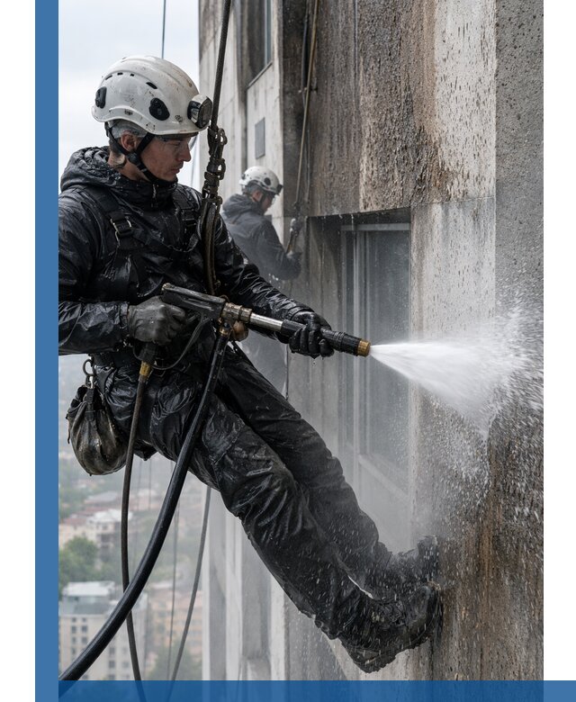 Гидроструйная очистка фасадов и конструкций в Зеленодольске