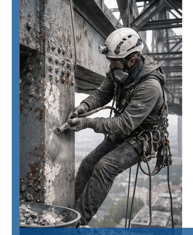 Удаление старой краски с металлических конструкций в Зеленодольске