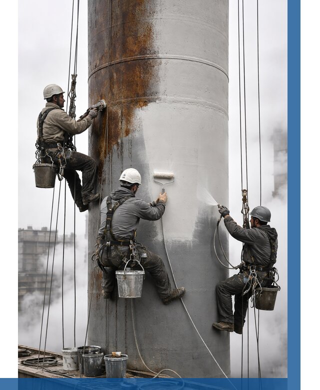 Покраска дымовых труб в Зеленодольске от 8798 р. | ВЫСОТНИК-Злн