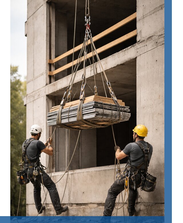 Подъем материала на этаж веревками в Зеленодольске от 1553 р. | ВЫСОТНИК-Злн