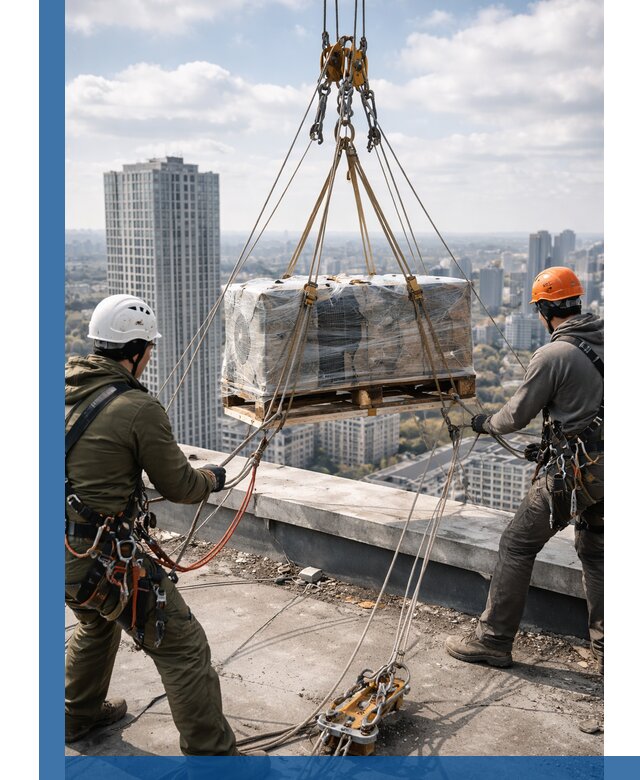 Подъем и монтаж крупногабаритных грузов на крышу в Зеленодольске