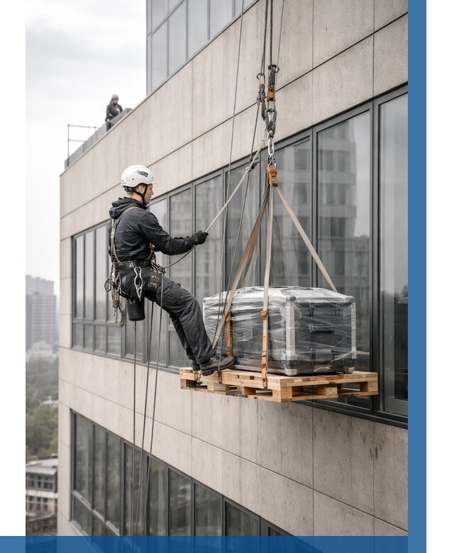 Спуск груза по фасаду в Зеленодольске от 3623 р. | ВЫСОТНИК-Злн