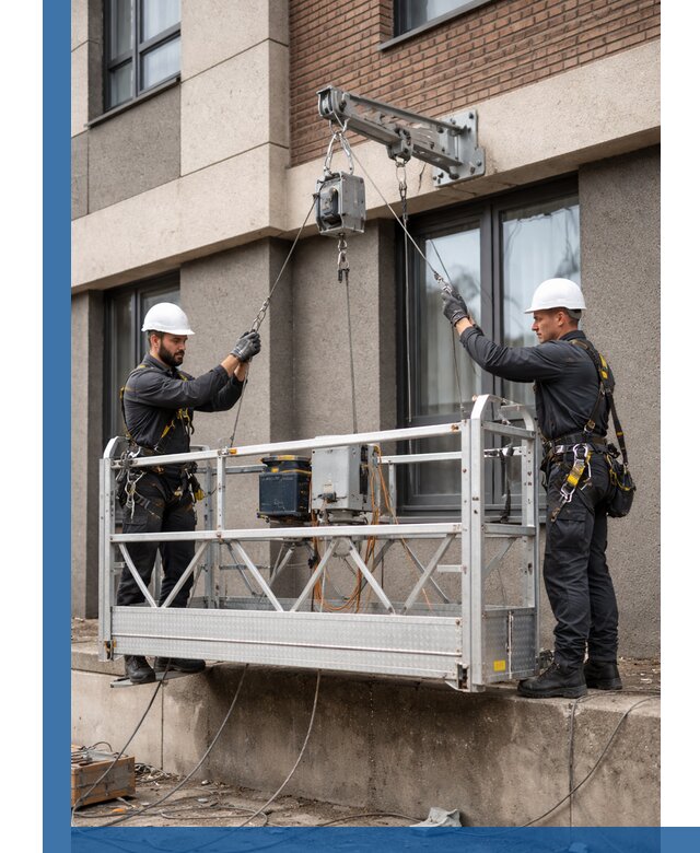 Монтаж и подъем фасадной люльки в Зеленодольске с гарантией безопасности