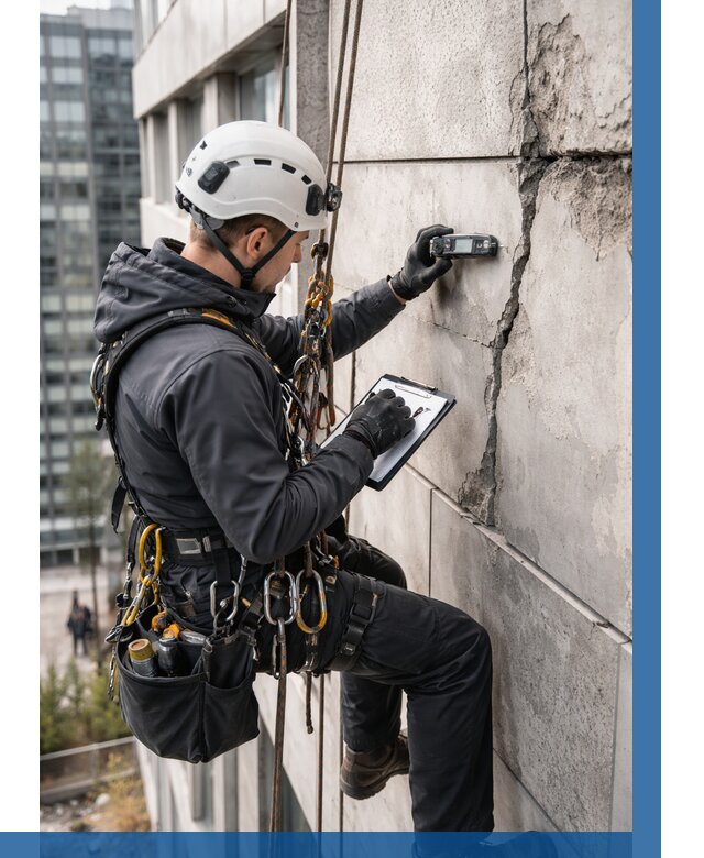 Обследование фасада альпинистами в Зеленодольске от 124 р. | ВЫСОТНИК-Злн