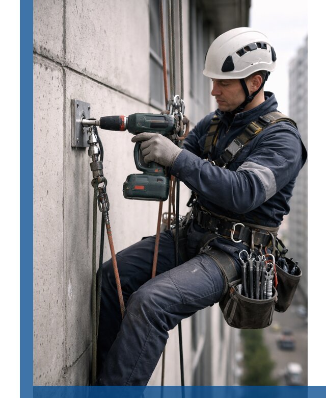 Установка анкерных точек для высотных работ в Зеленодольске