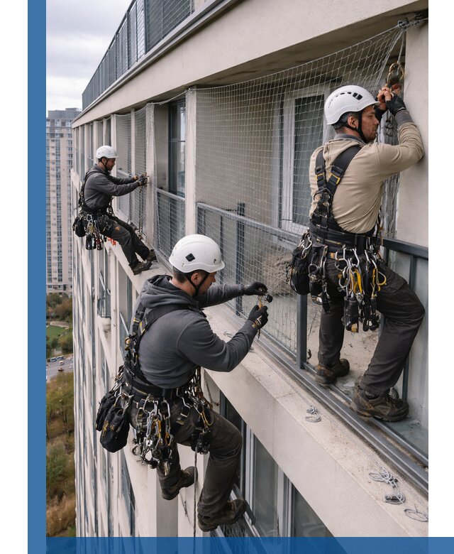 Профессиональный монтаж защитной сетки от птиц в Зеленодольске